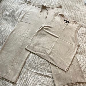 🌸 knit set / jumpsuit style 🧶 S cotton mix top pant beach holiday lounge vacay …